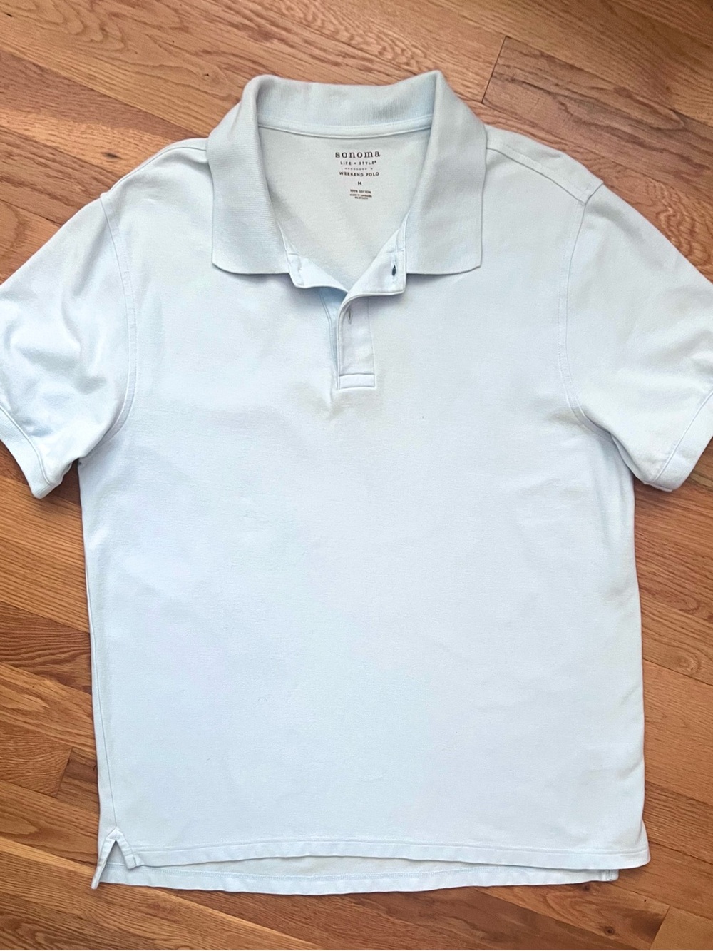Sonoma Life + Style Light Blue Weekend Polo 100% Cotton (M) Excellent Condition